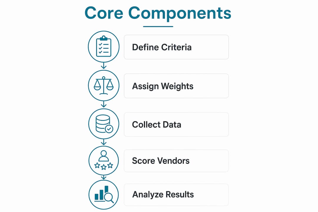 Infographic of software evaluation framework steps