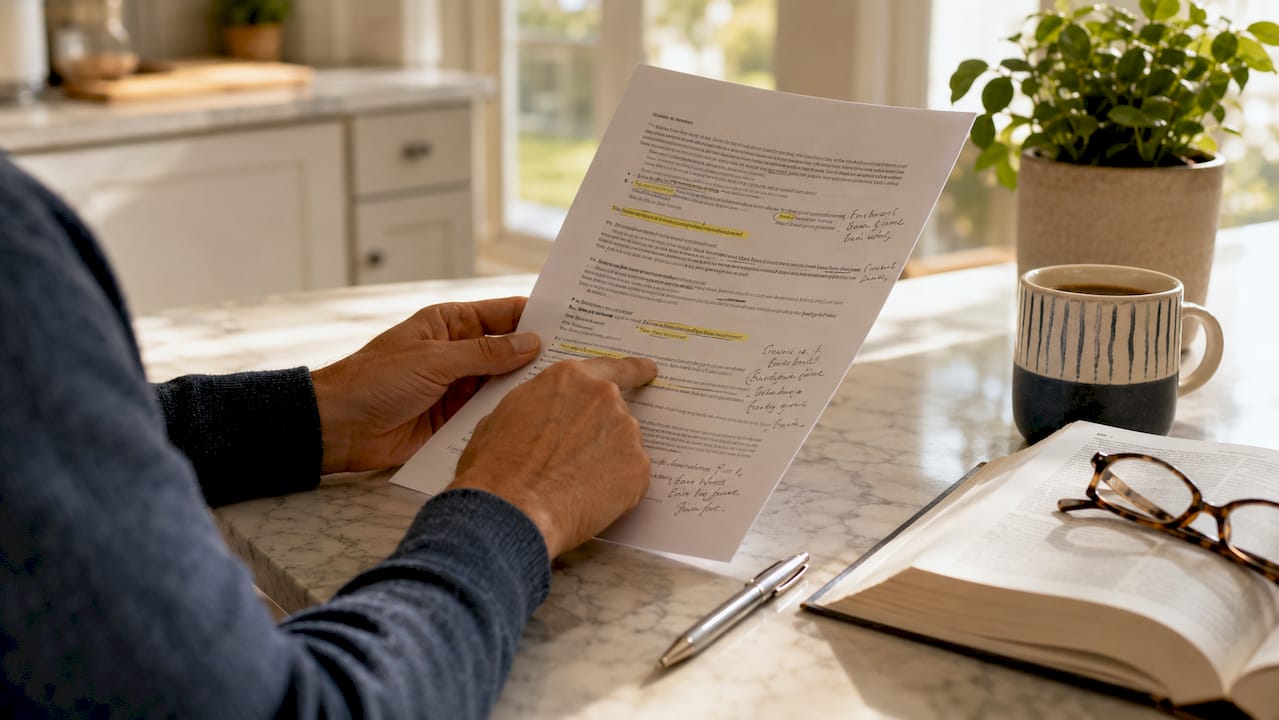 Close-up on letter with parcel ID highlighted