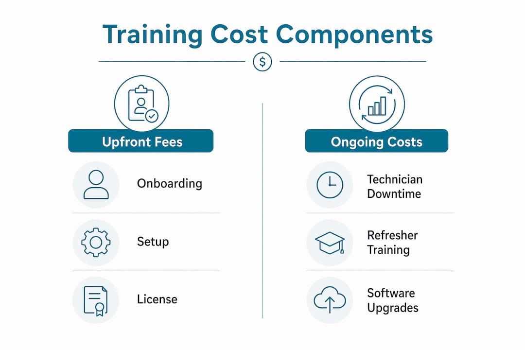 Infographic showing training cost components comparison