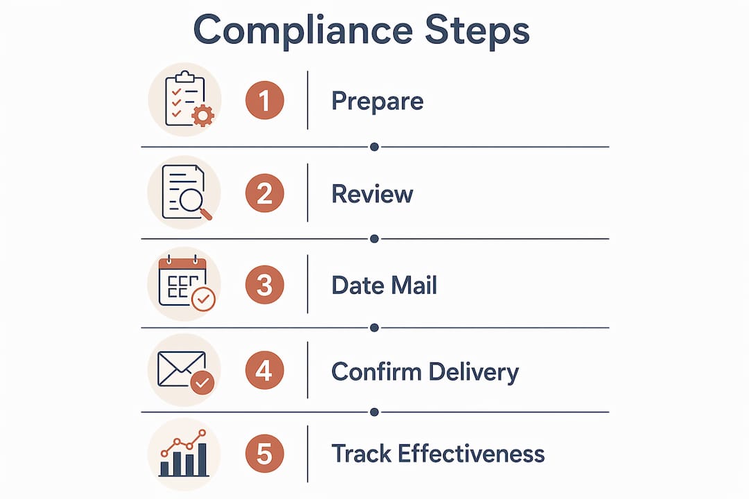 Infographic showing legal letter compliance steps