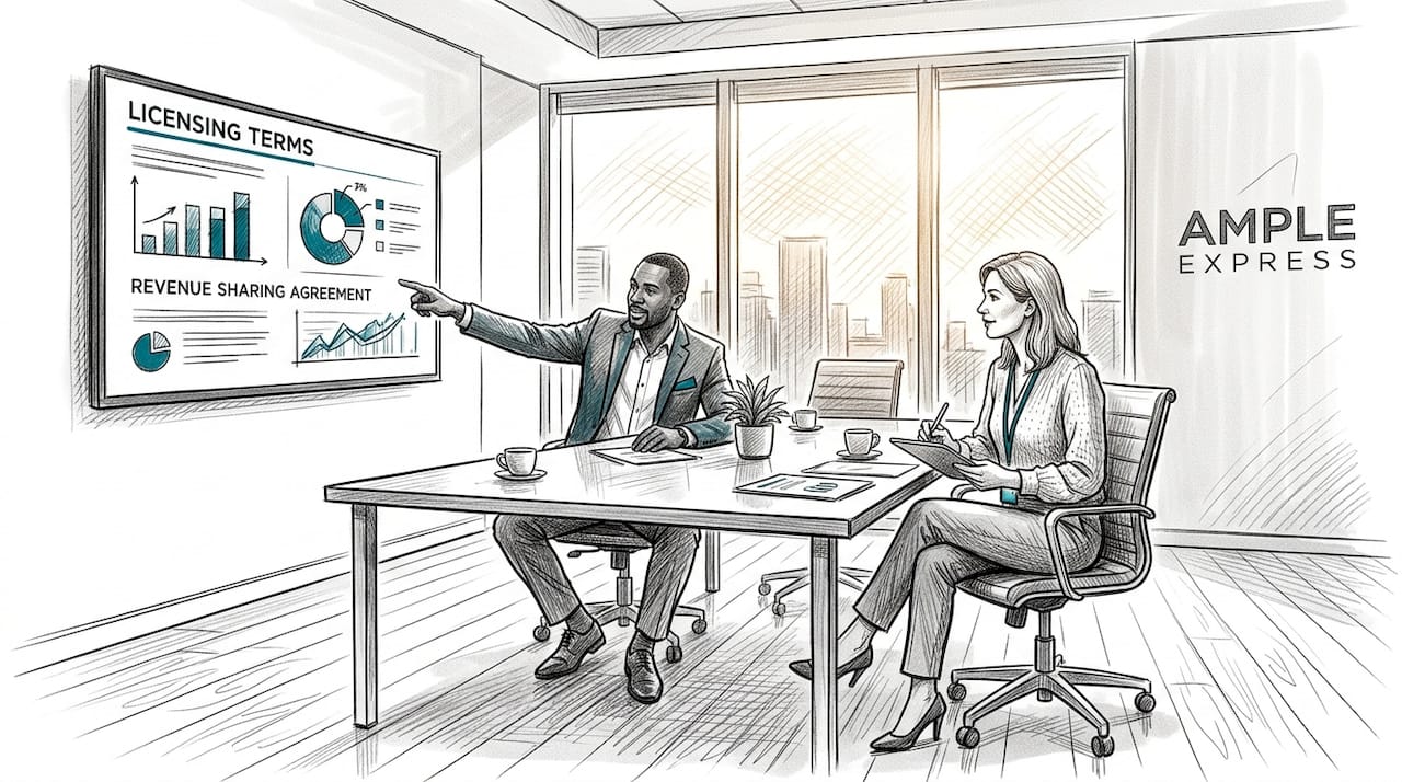 Two professionals discussing software seat definitions