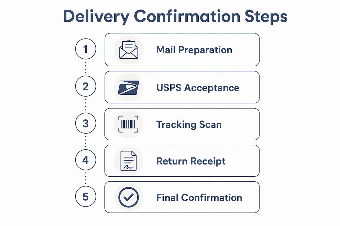 Infographic illustrating delivery confirmation steps
