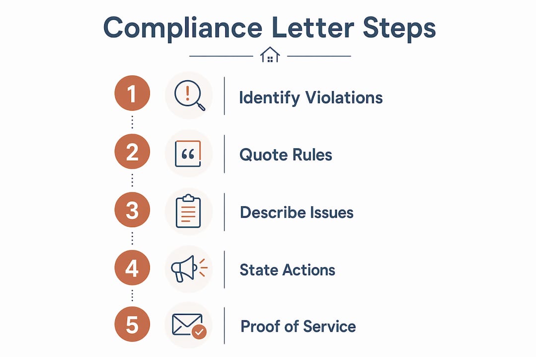 Infographic outlining compliance letter writing steps