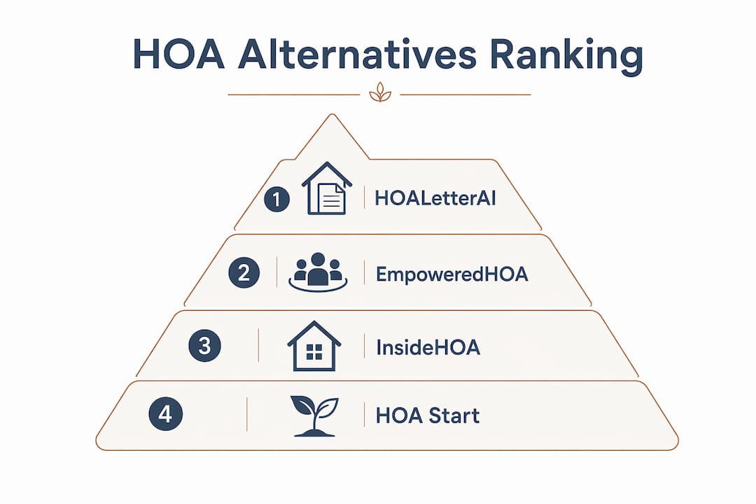 Infographic ranking top HOA software alternatives