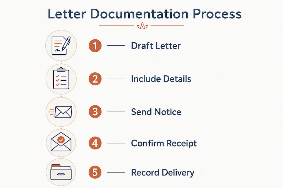Infographic outlining property management letter steps