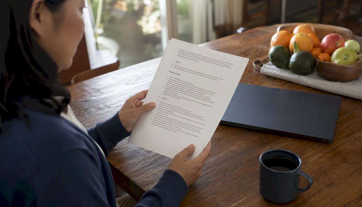 Hands holding HOA compliance letter template