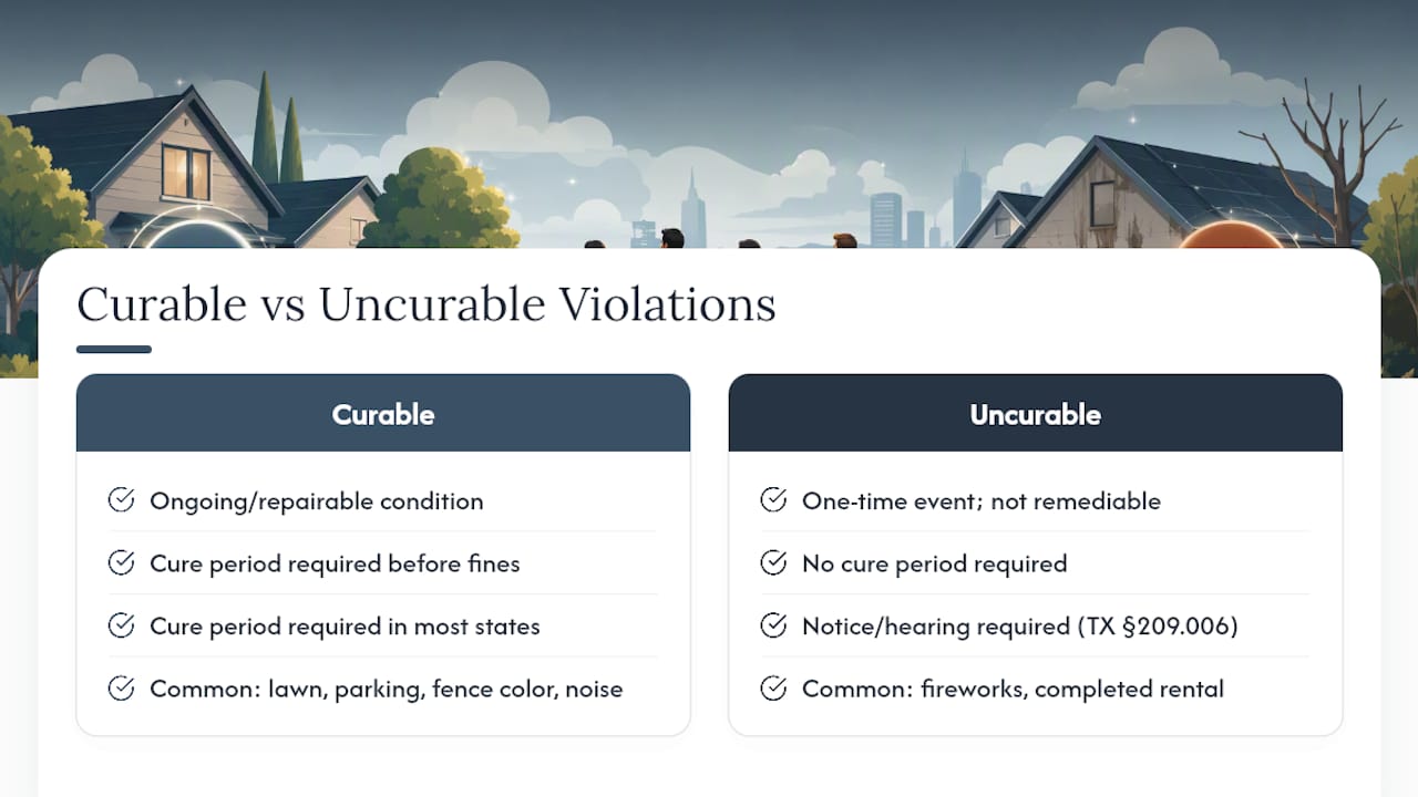 Curable vs. uncurable violations: why the distinction matters — overview diagram