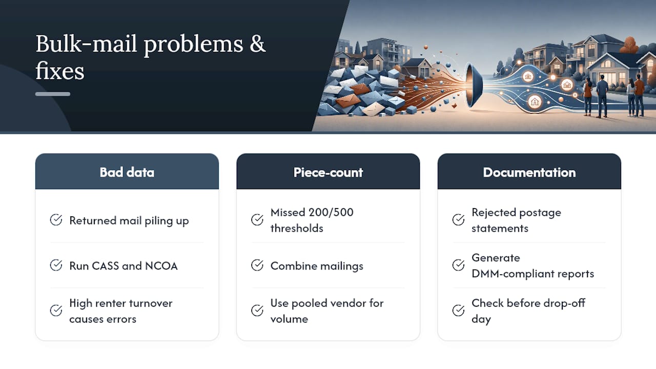 Three causes of bulk mail problems and fixes