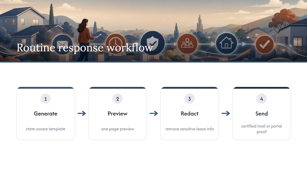 Four-step lease letter workflow
