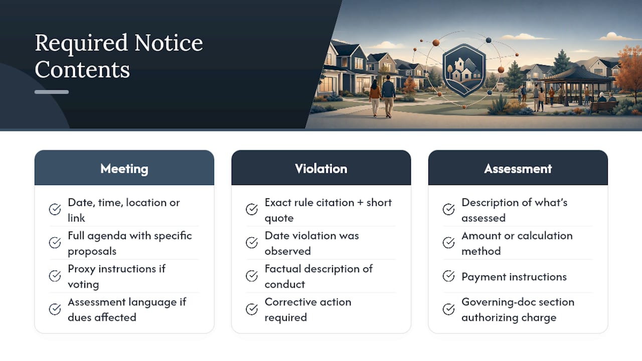 What Must a Notice Actually Contain? — overview diagram