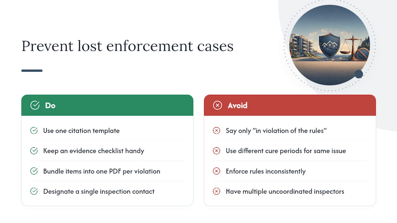 Where HOA Boards Lose Enforcement Cases — overview diagram