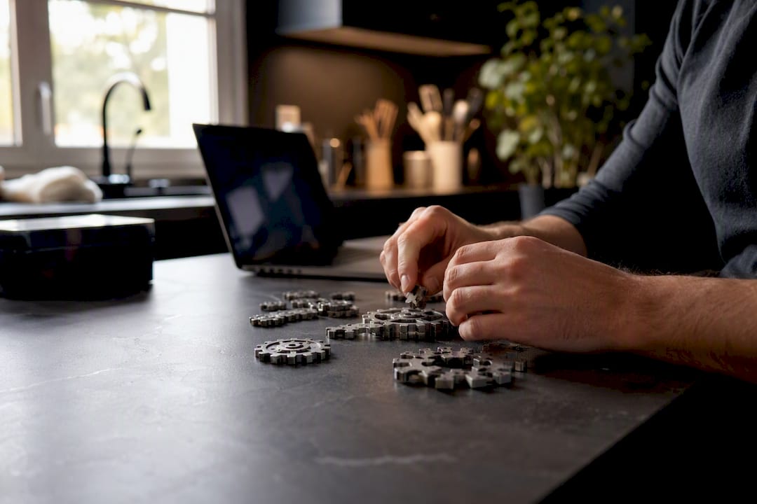 Hands assembling automation workflow modules