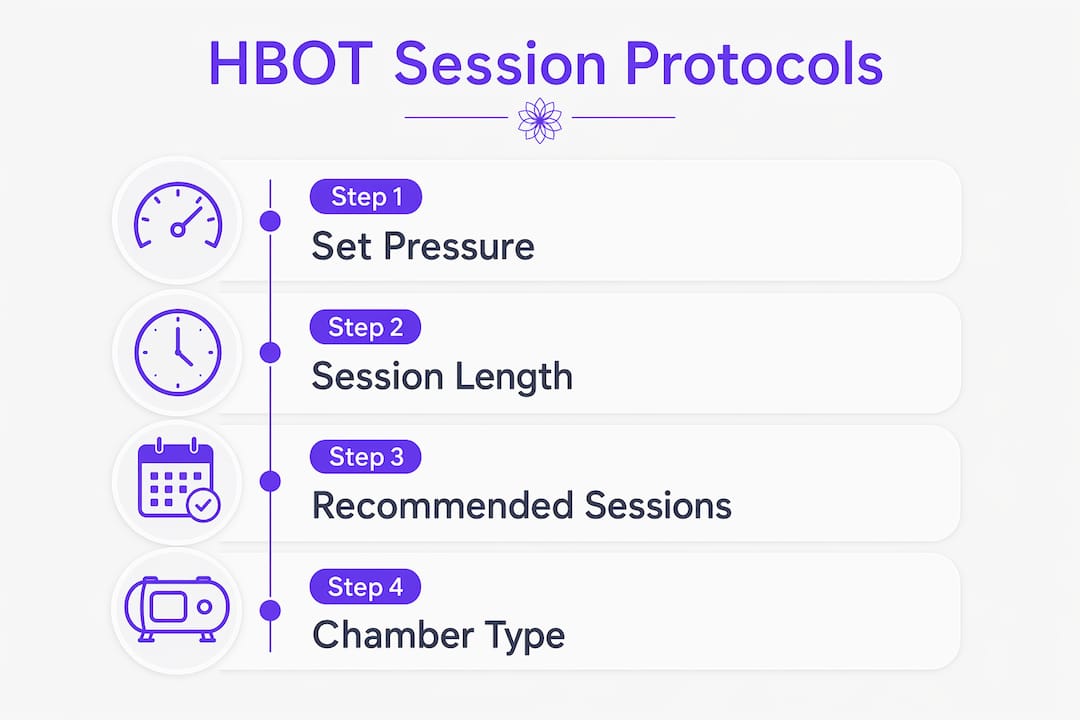 Infographic of HBOT session protocols steps