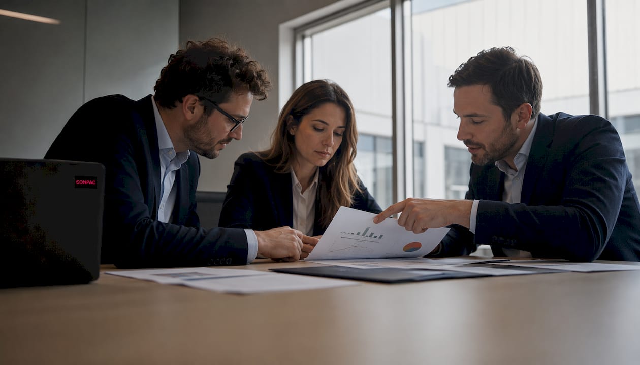 Un team di professionisti si confronta durante una riunione aziendale dedicata al business B2B.