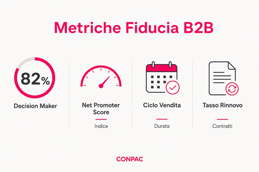 Grafico con i principali indicatori di fiducia nel B2B