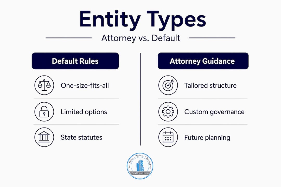 Infographic comparing attorney guidance and default rules