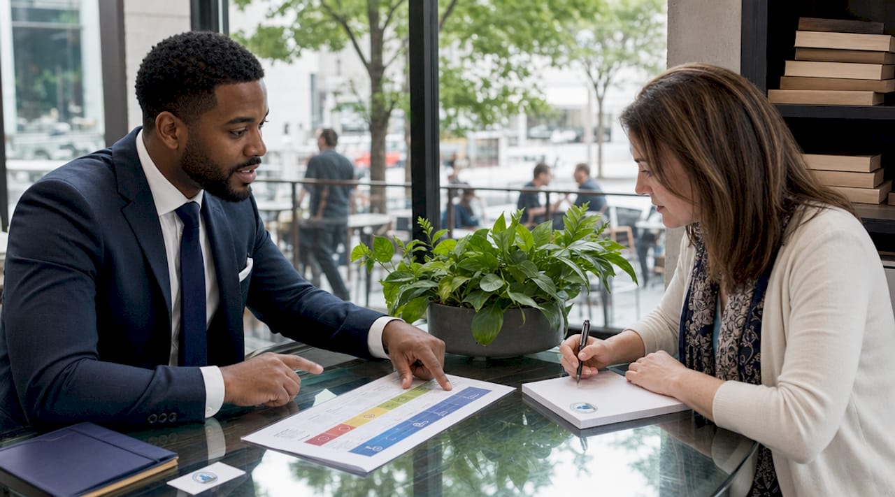 Attorney explaining bankruptcy timeline to client