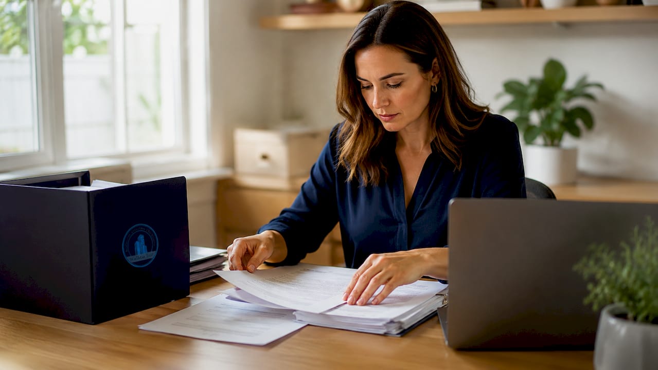 Legal assistant organizing credit counseling certificate