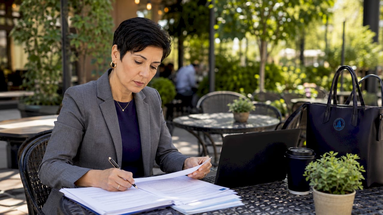 Hands filling out Florida business sale tax forms