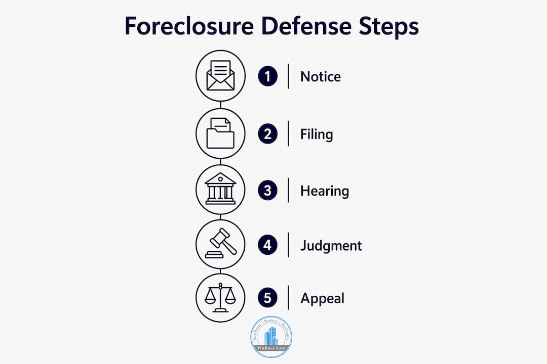 Infographic of wrongful foreclosure legal process steps