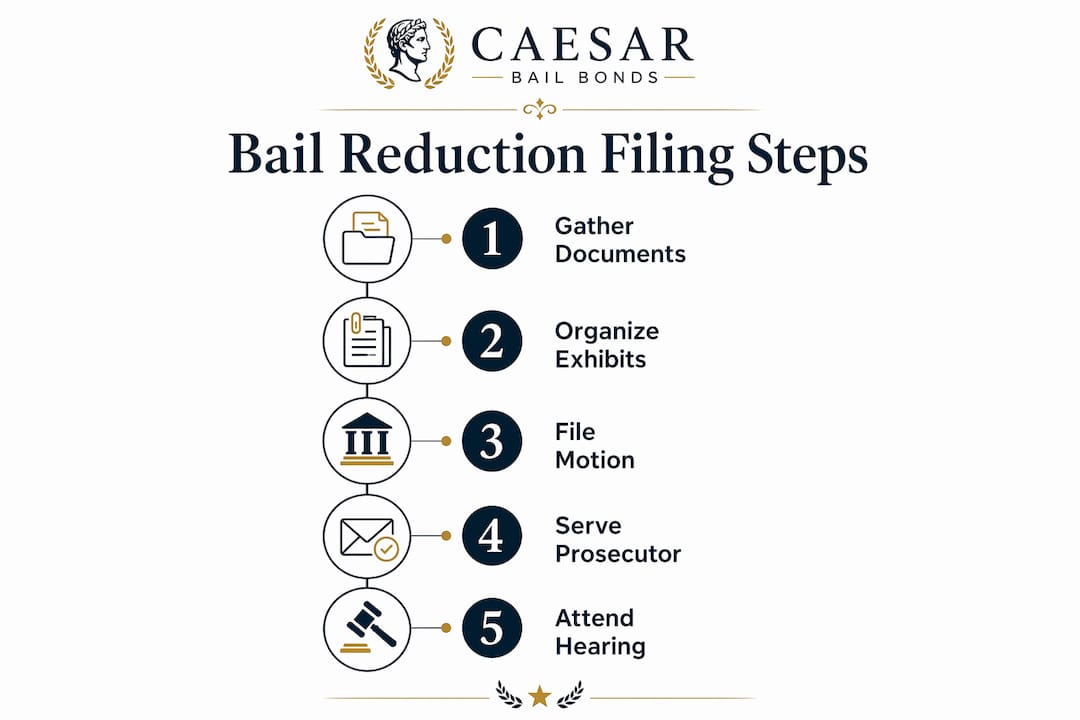 Infographic showing bail motion filing process steps