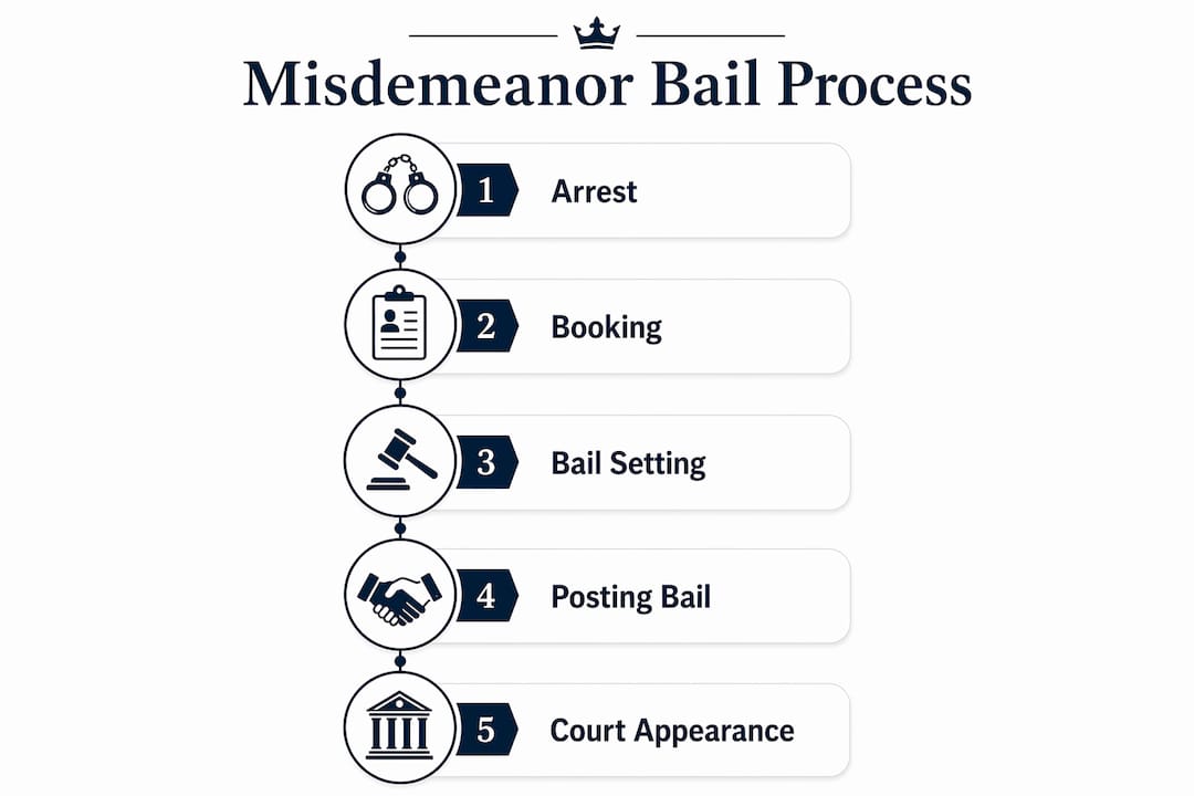 Infographic outlining misdemeanor bail steps in Ohio