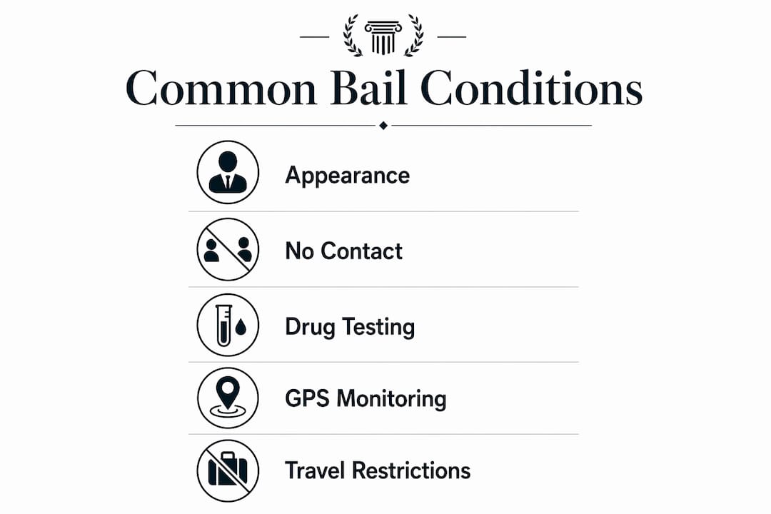 Infographic showing common bail conditions