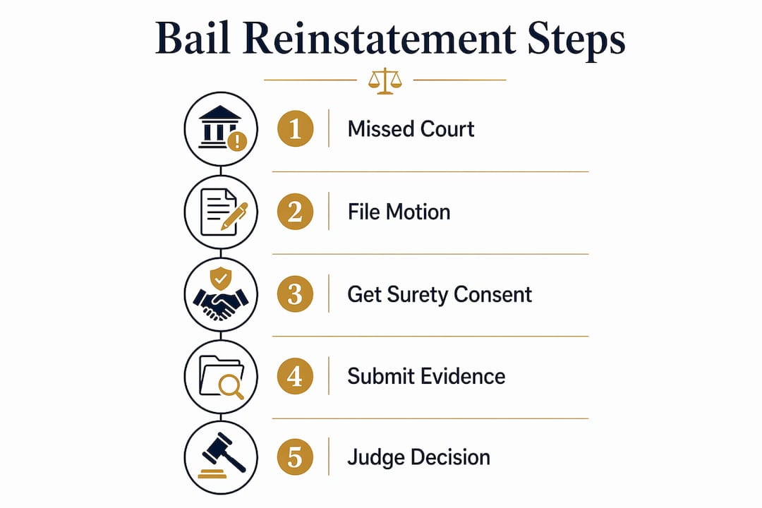 Bail Reinstatement in Ohio: What You Need to Know 29 Infographic outlining bail reinstatement process steps