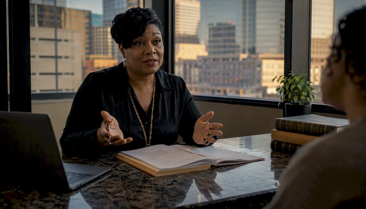 Court clerk explaining bail procedures