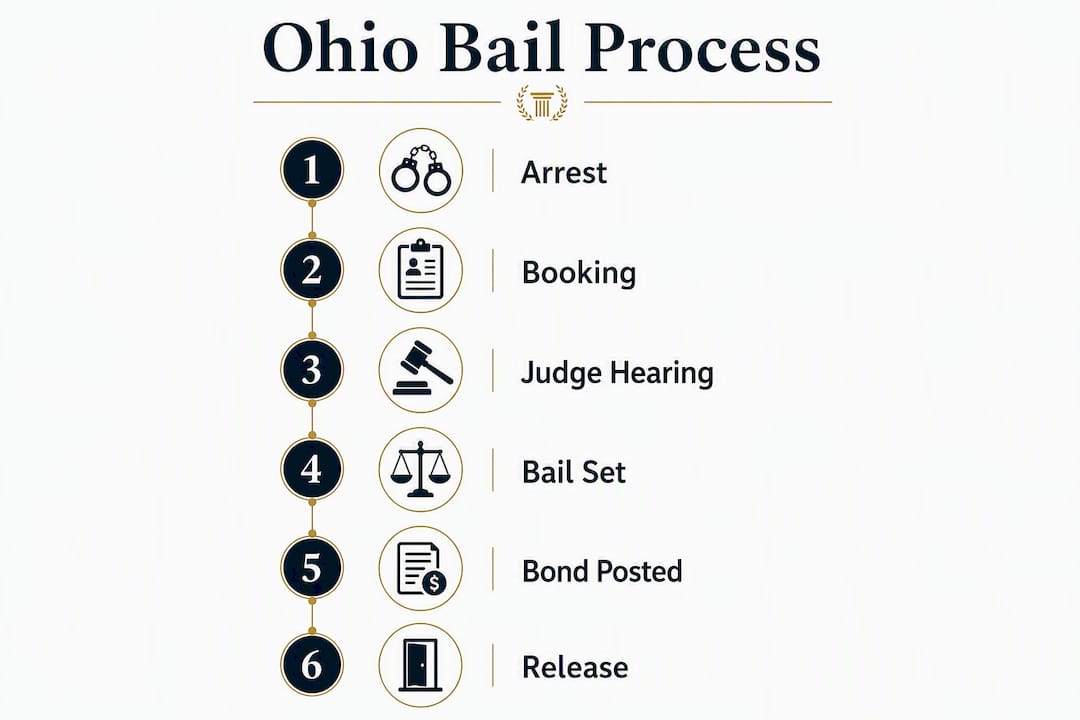 Infographic outlining Ohio domestic violence bail steps