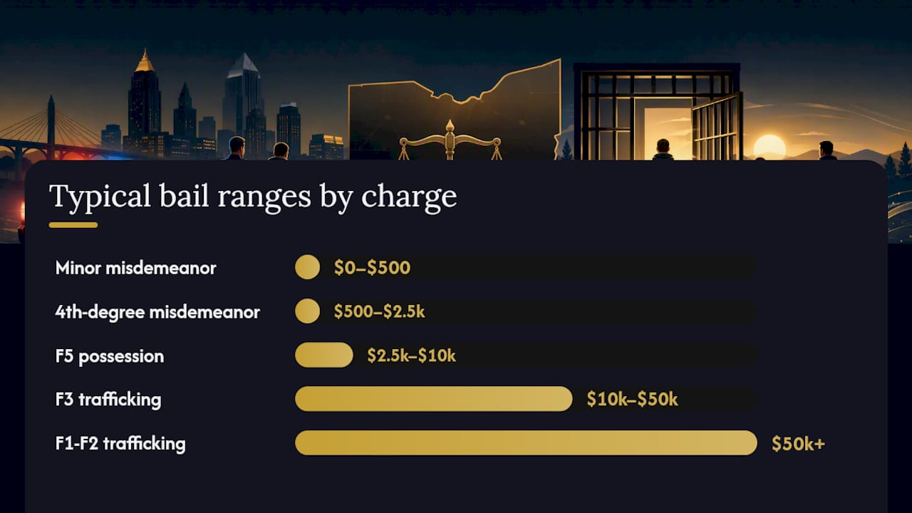 What are typical bail amounts for Ohio drug charges? — overview diagram
