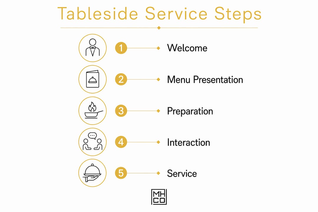 Infographic showing steps of tableside service process