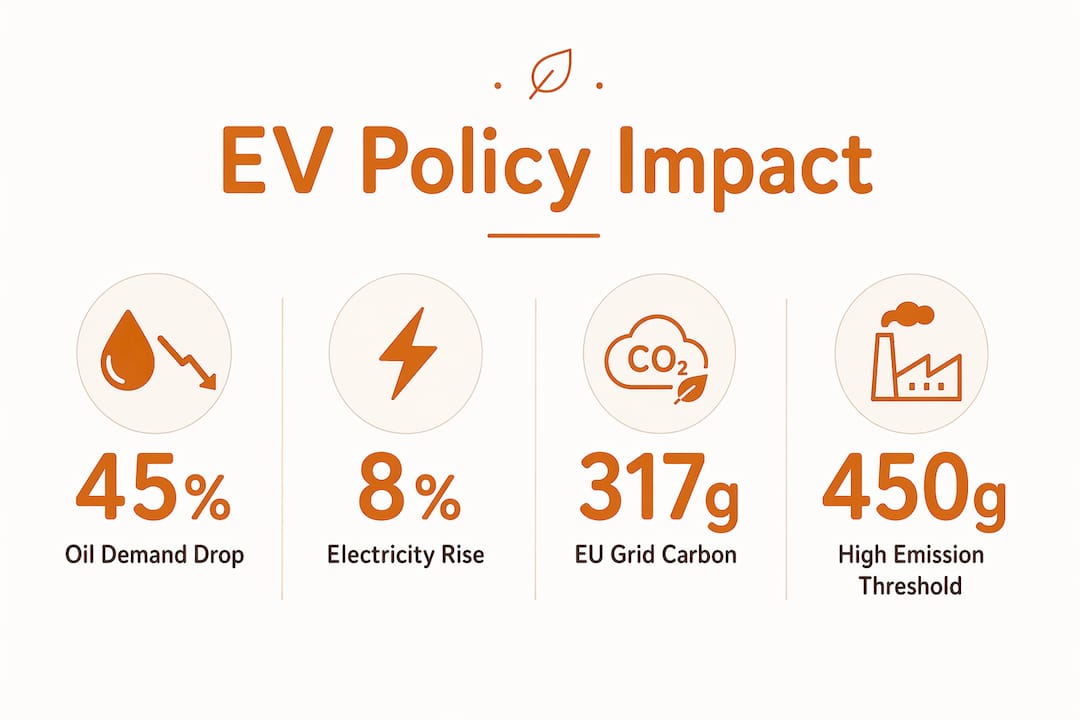 Infographic highlighting EV policy key statistics