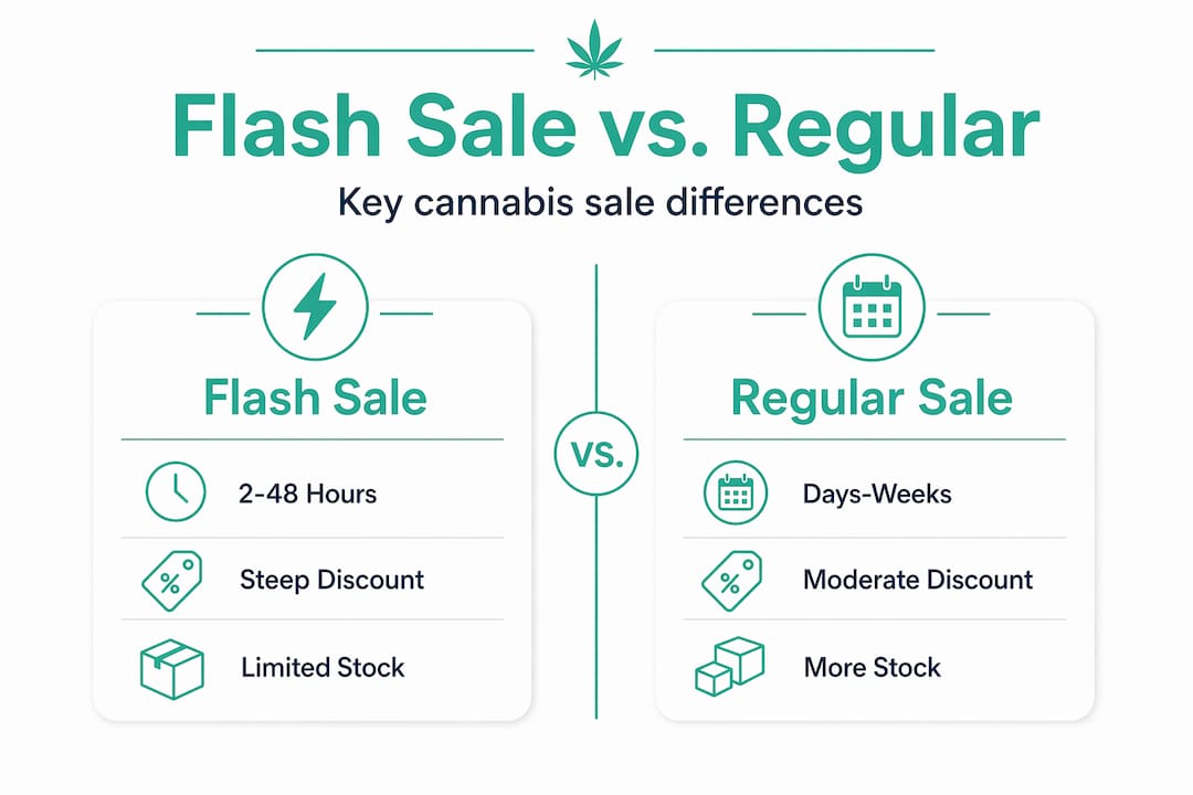 Infographic comparing cannabis flash and regular sales
