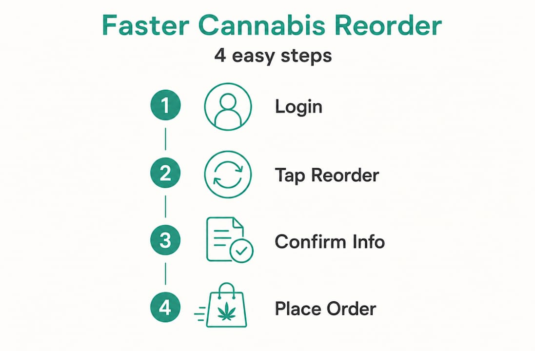 Infographic of four-step cannabis product reorder process