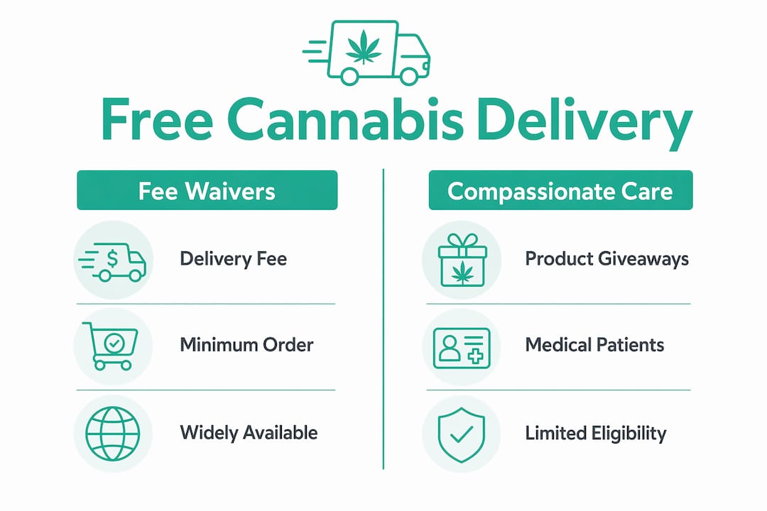 Infographic comparing free delivery fee waivers and compassionate care