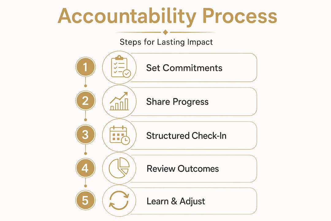 Infographic shows structured accountability process steps