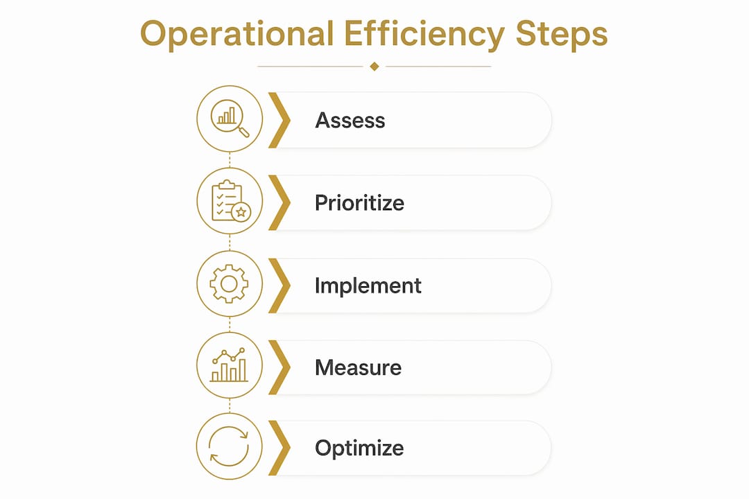 Infographic showing operational efficiency steps