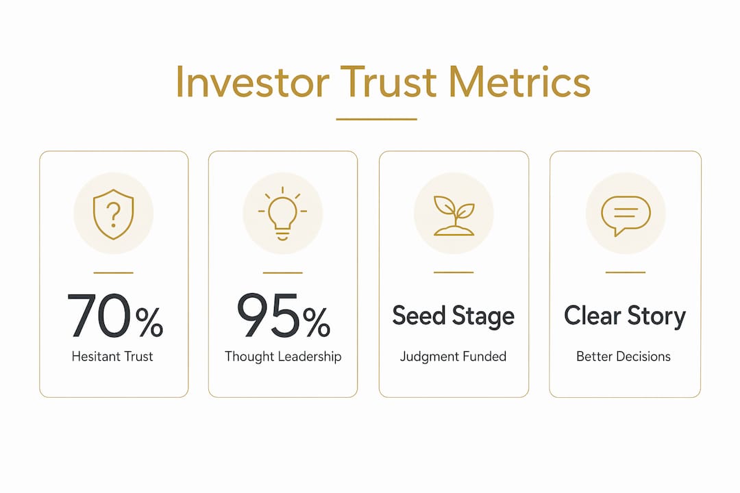 Infographic showing key statistics on founder story importance