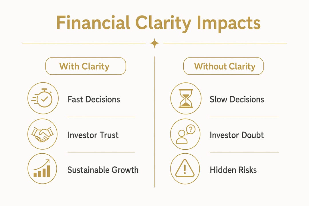 Infographic contrasting financial clarity benefits