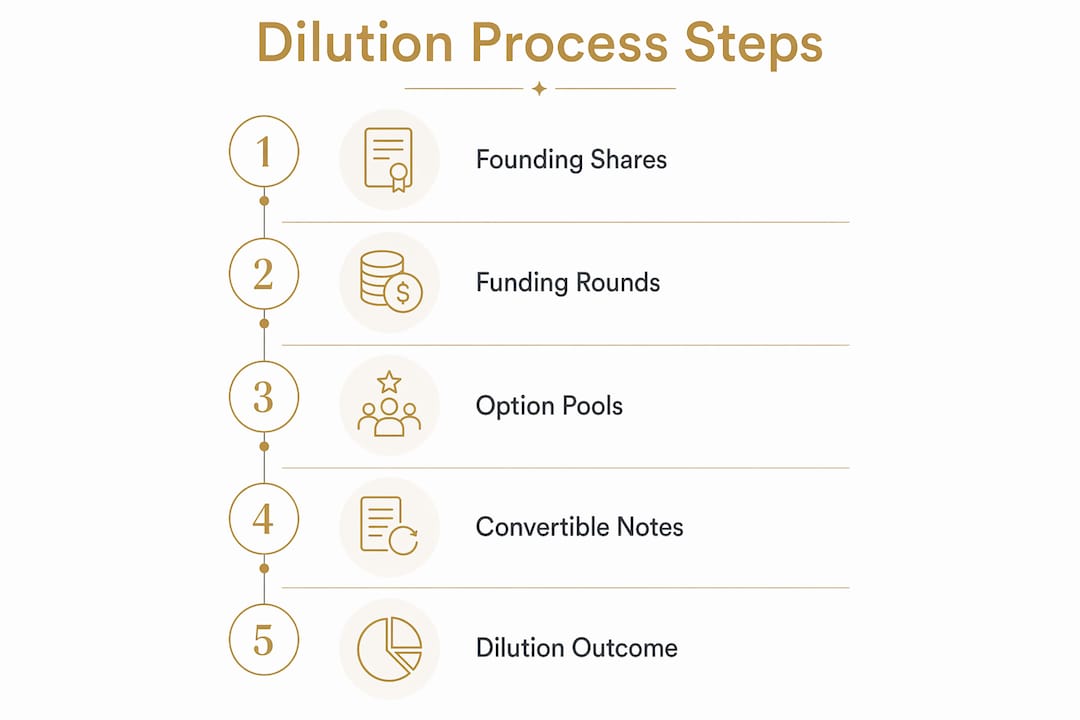 Infographic depicting dilution process steps