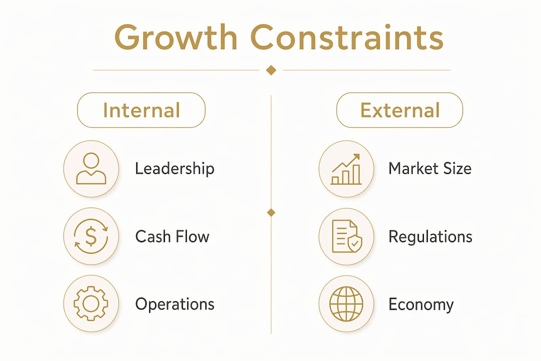 Infographic comparing internal and external constraints