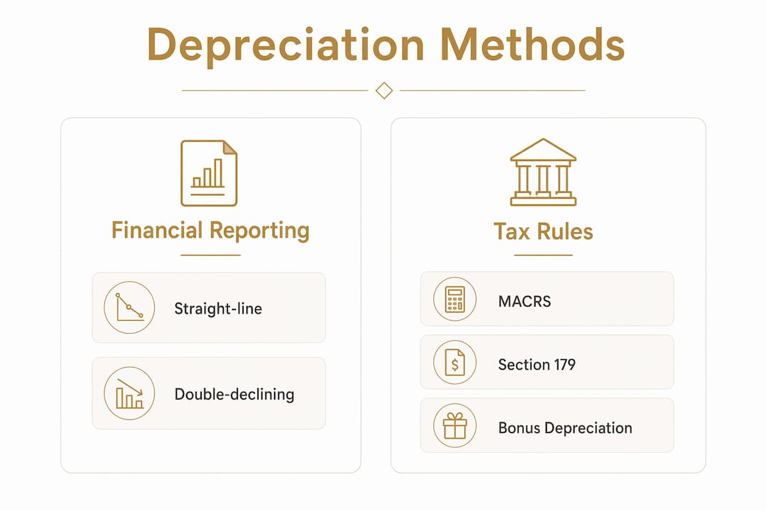 Infographic comparing depreciation methods