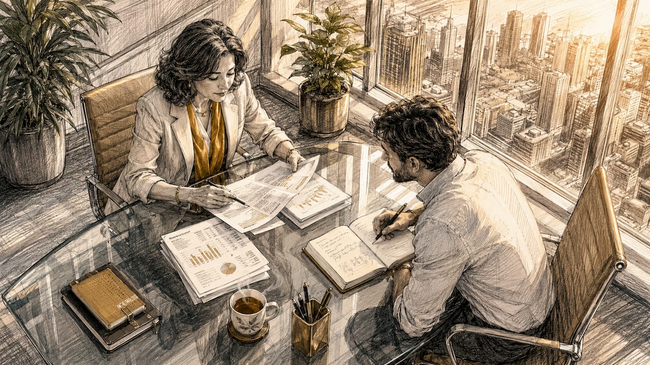 Advisor and founder discussing exit plan