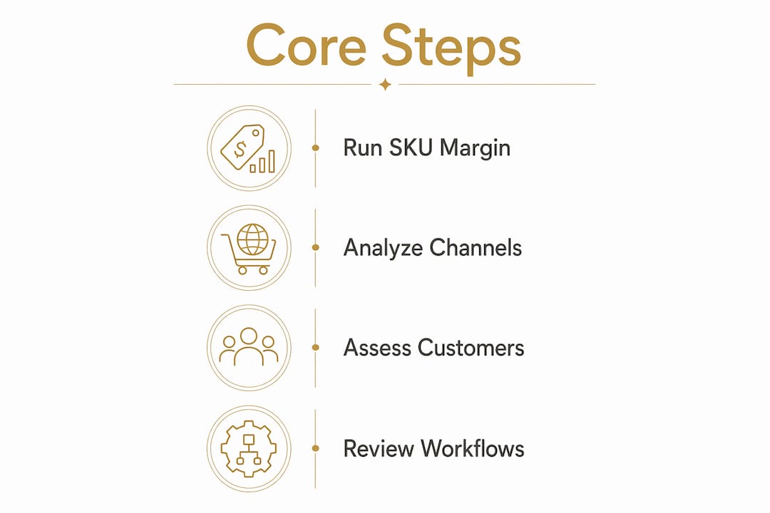 Infographic showing four core steps in profitability diagnostic