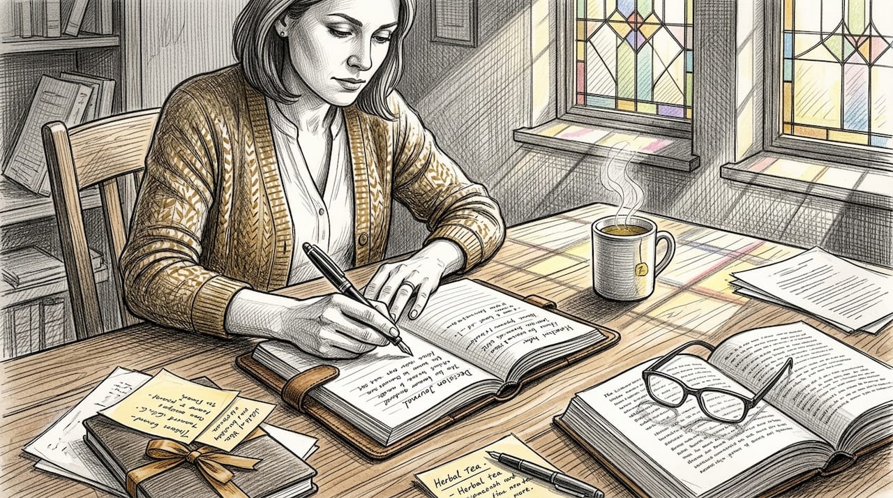 Founder writing in decision journal