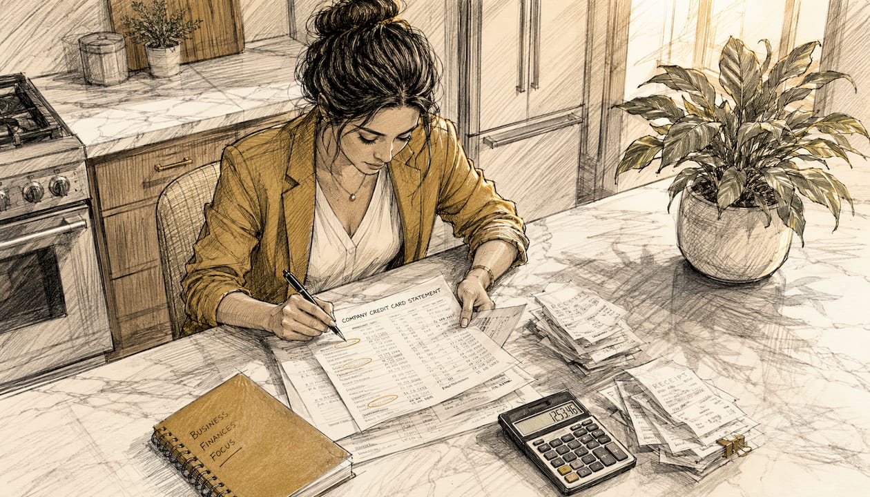Founder auditing monthly expenses