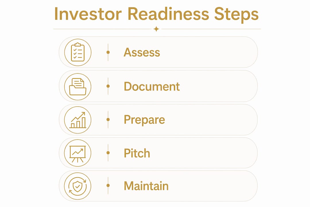 Infographic showing steps of investor readiness