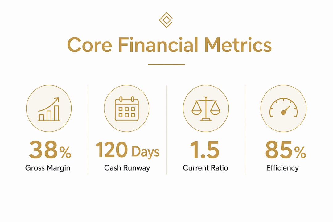 Infographic highlighting key financial metrics for small brands