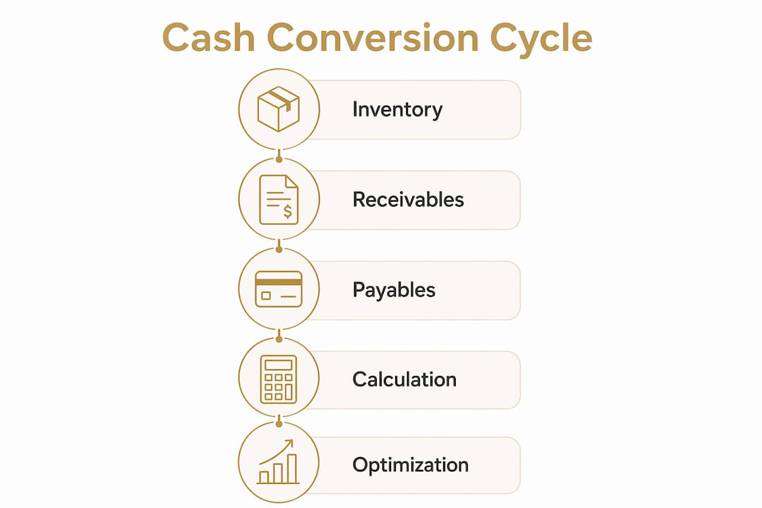 Infographic outlining cash conversion cycle steps